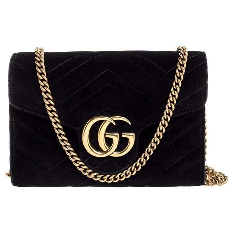 gucci gg marmont velvet wallet|gucci small wallet on chain.